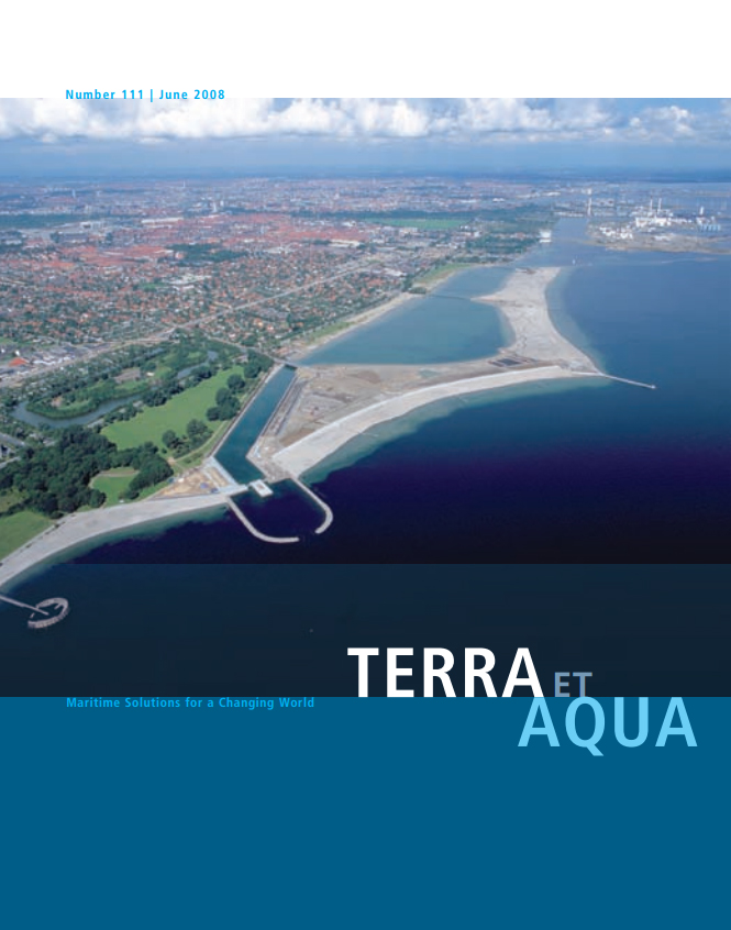 Aerial photo of Amager, a new beach park recently built in Copenhagen, Denmark. This thoroughly planned location and layout of urban elements integrates recreational demands with the natural dynamics of artificial beaches and lagoons using the principle of exposing new beaches to wave action by placing them out in deep water.